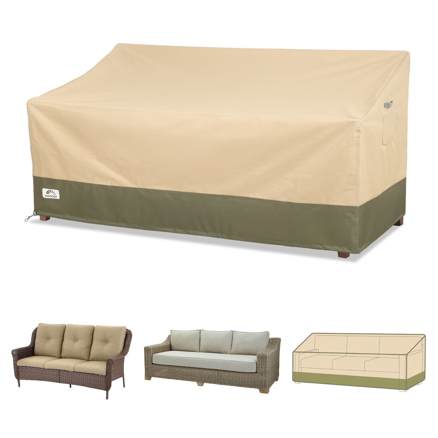 Patio Sofa Cover for 3-Seater Sofa/ Loveseat/ Bench