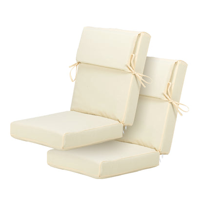 45x22x4 inch Patio High Back Chair Cushions - Cream Yellow