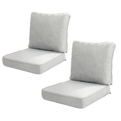 Outdoor Deep Seat Cushion Set, Patio Chair Back & Seat Cushions, Light Gray