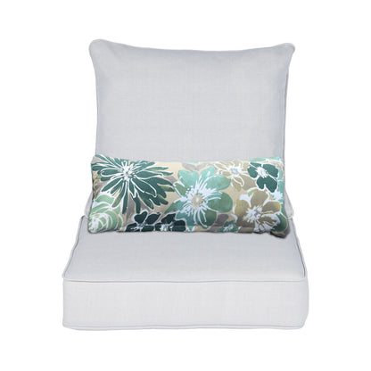Outdoor Deep Seat Cushion Set with Lumbar Pillow, Patio Chair Back & Seat Cushions, Light Gray
