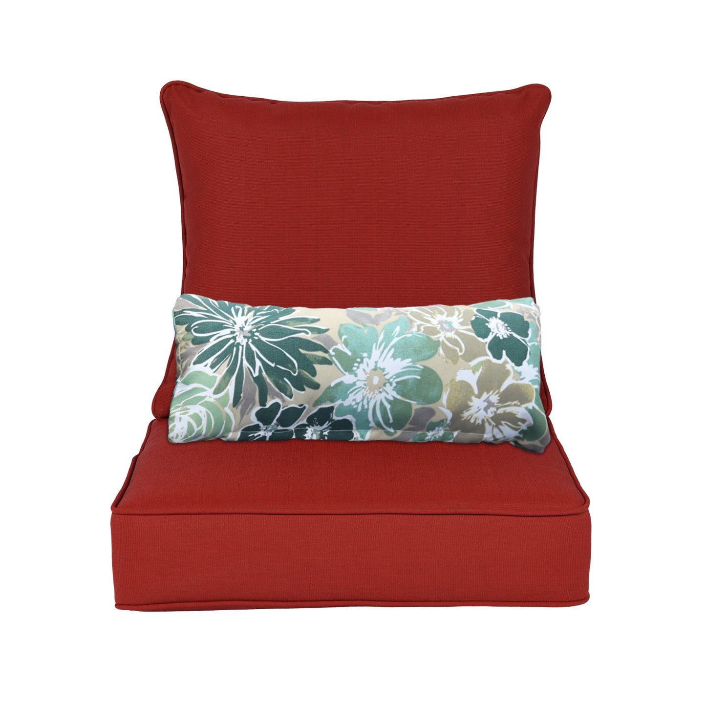 Outdoor Deep Seat Cushion Set with Lumbar Pillow, Patio Chair Back & Seat Cushions, Red