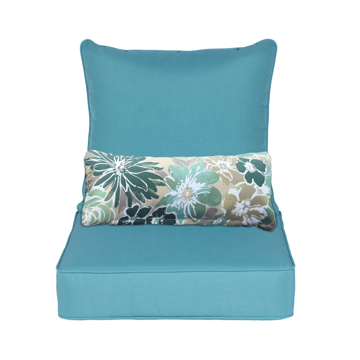Outdoor Deep Seat Cushion Set with Lumbar Pillow, Patio Chair Back & Seat Cushions, Blue