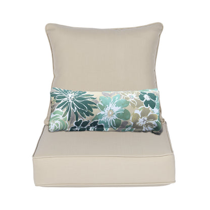 Outdoor Deep Seat Cushion Set with Lumbar Pillow, Patio Chair Back & Seat Cushions, Brown