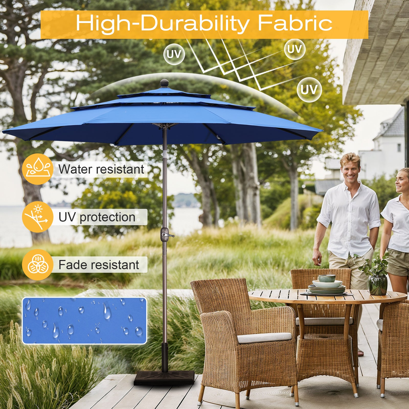 10 ft patio umbrella base BLUU Offset Outdoor Cantilever Umbrella Hanging U your guests Autlaycil 10ft Cantilever Outdoor Patio