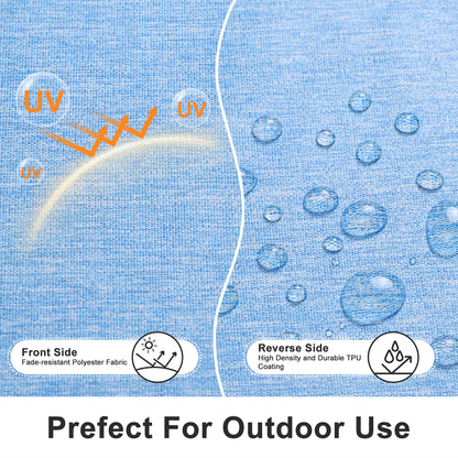 Outdoor Dining Chair Cushions Set, Patio Chair Pads with Ties, Lake Blue