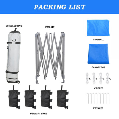 10x10/12x12 ft. Pop Up Canopy Tent with Curtain and Roller Bag