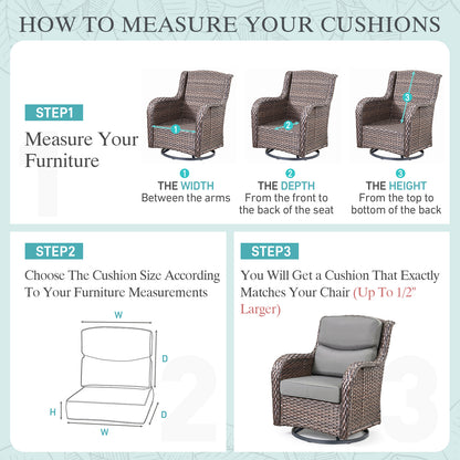 Smile Outdoor Chair Cushion Set, Sunbrella Fabric Deep Seating Cushions, Canvas Charcoal