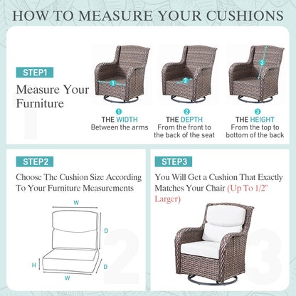 Smile Outdoor Chair Cushion Set, Sunbrella Fabric Deep Seating Cushions, Canvas Natural