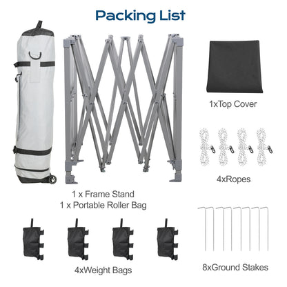 10x10/12x12 ft. Pop Up Canopy Tent with Roller Bag