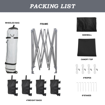 10x10/12x12 ft. Pop Up Canopy Tent with Curtain and Roller Bag