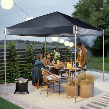 10 x 10 /12 x 12 FT Pop Up Canopy Tent with Roller Bag, Instant Shade Canopy Black Aoodor