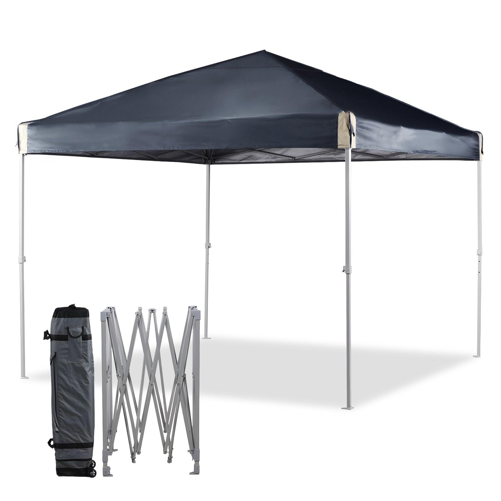 10 x 10 /12 x 12 FT Pop Up Canopy Tent with Roller Bag, Instant Shade Canopy Black Aoodor
