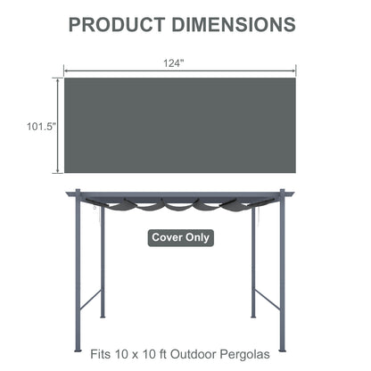 Pergola Replacement Canopy - Retractable Sun Shade Cover with Water-Resistant & UPF 50+ UV Blocking for Outdoor Patio
