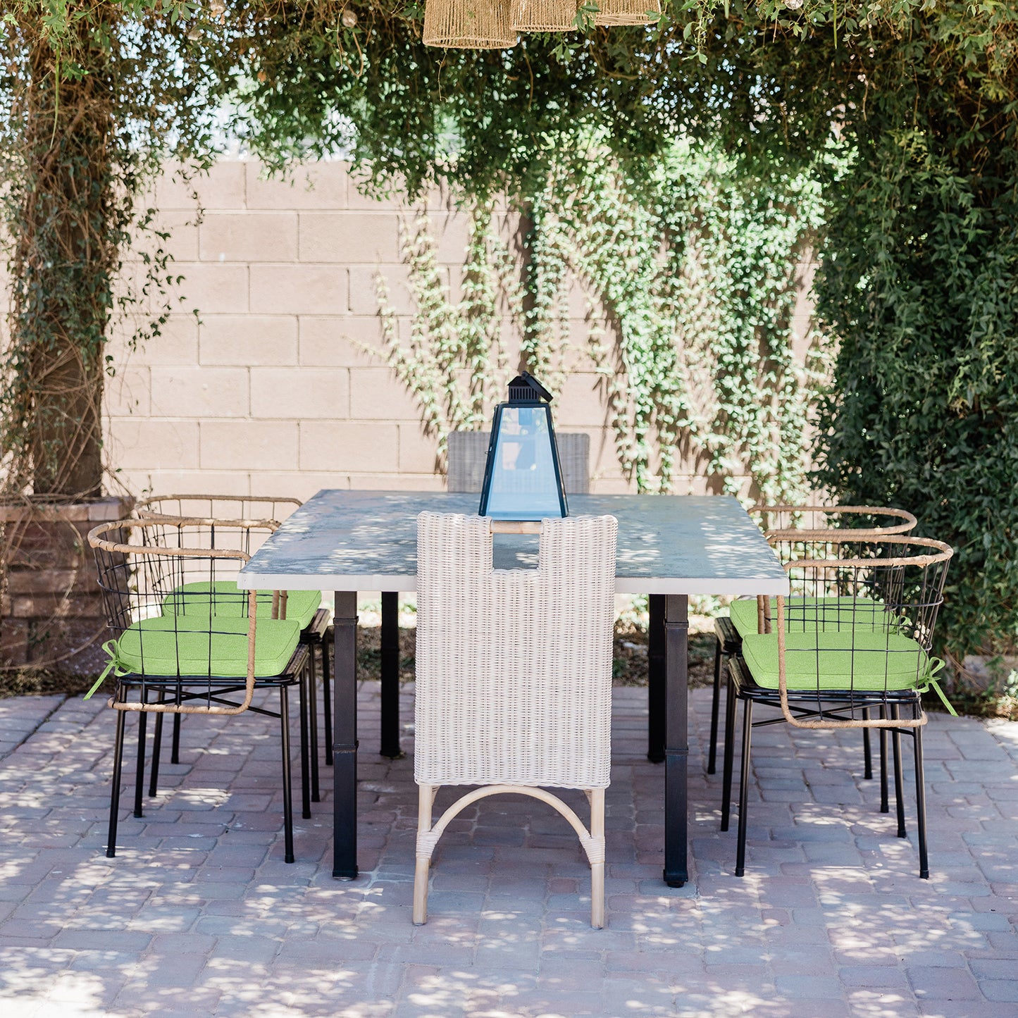 Outdoor Dining Chair Cushions Set, Patio Chair Pads with Ties, Green Aoodor 