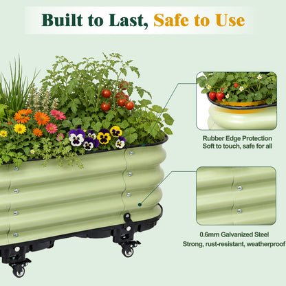Rolling Raised Garden Bed, Self Watering Planter Box
