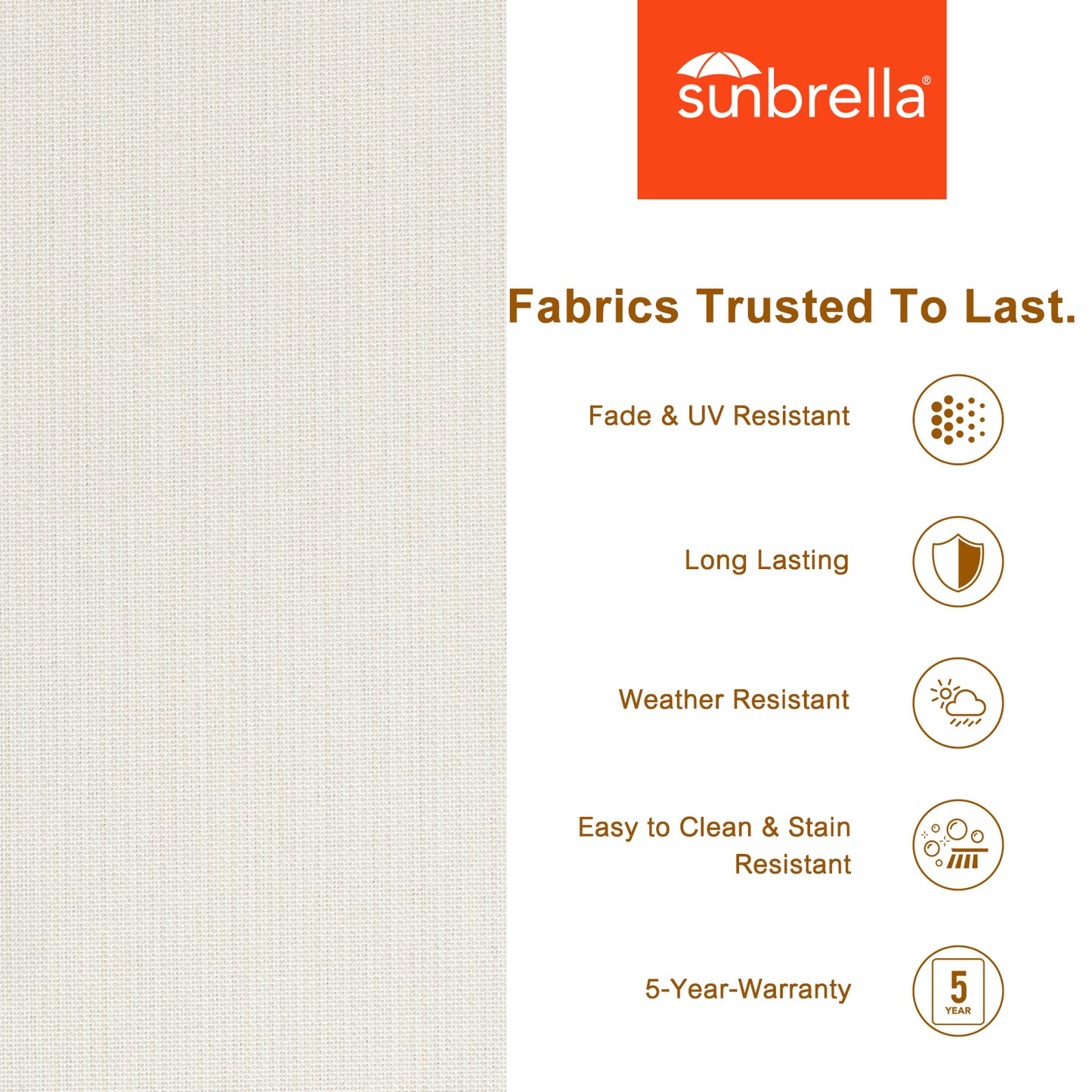 Premium Sunbrella Fabric Outdoor Patio Chair Cushions Set, Spectrum Eggshell - Aoodor 