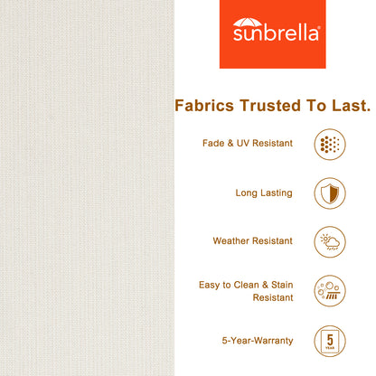 Premium Sunbrella Fabric Outdoor Patio Chair Cushions Set, Spectrum Eggshell - Aoodor 