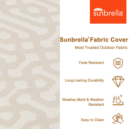 Aoodor Premium Sunbrella Outdoor Patio Chair Cushions Set, Beige