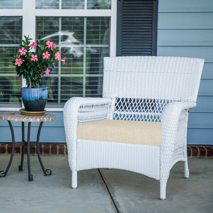 Outdoor Chair Cushions Set of 2 with Handle and Ties, Water Resistant Patio Seat Pads, Khaki