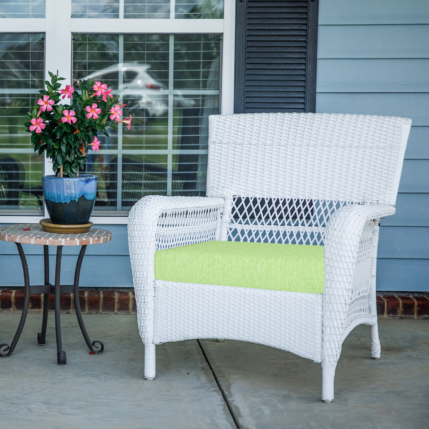 Outdoor Chair Cushions Set of 2 with Handle and Ties, Water Resistant Patio Seat Pads, Green Aoodor 