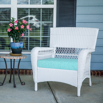 Outdoor Chair Cushions Set of 2 with Handle and Ties, Water Resistant Patio Seat Pads, Aruba Blue