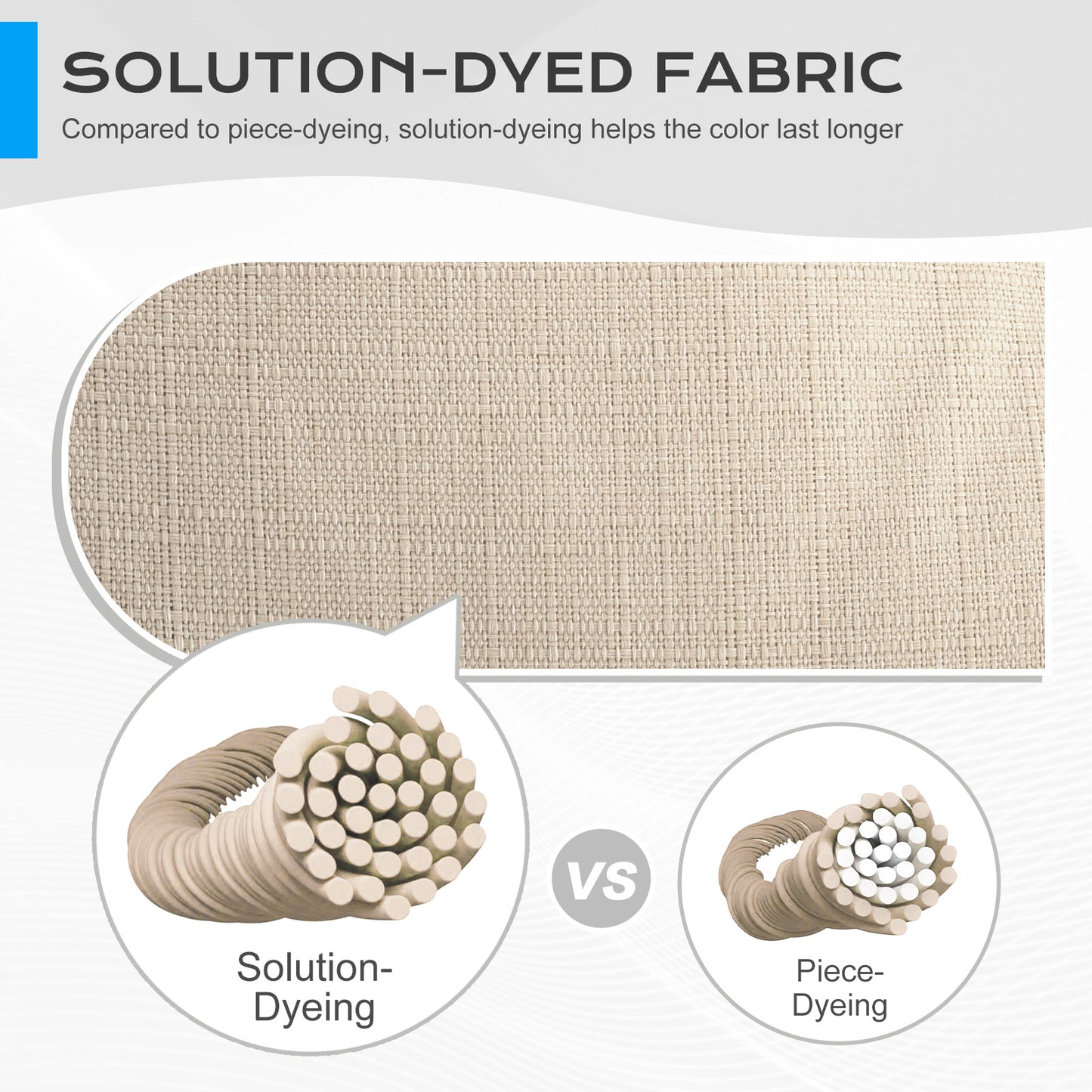 Tufted Outdoor High Back Chair Cushions Patio Replacement Cushion, Khaki