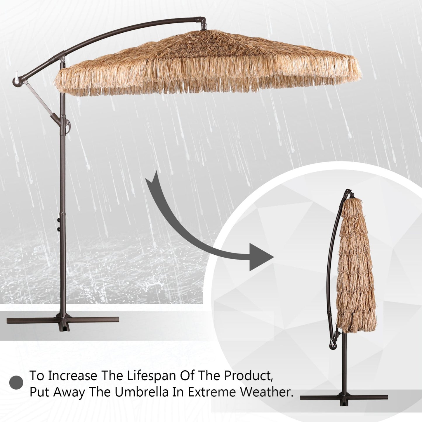 Grand Patio Thatched Tiki Umbrella (No Base)