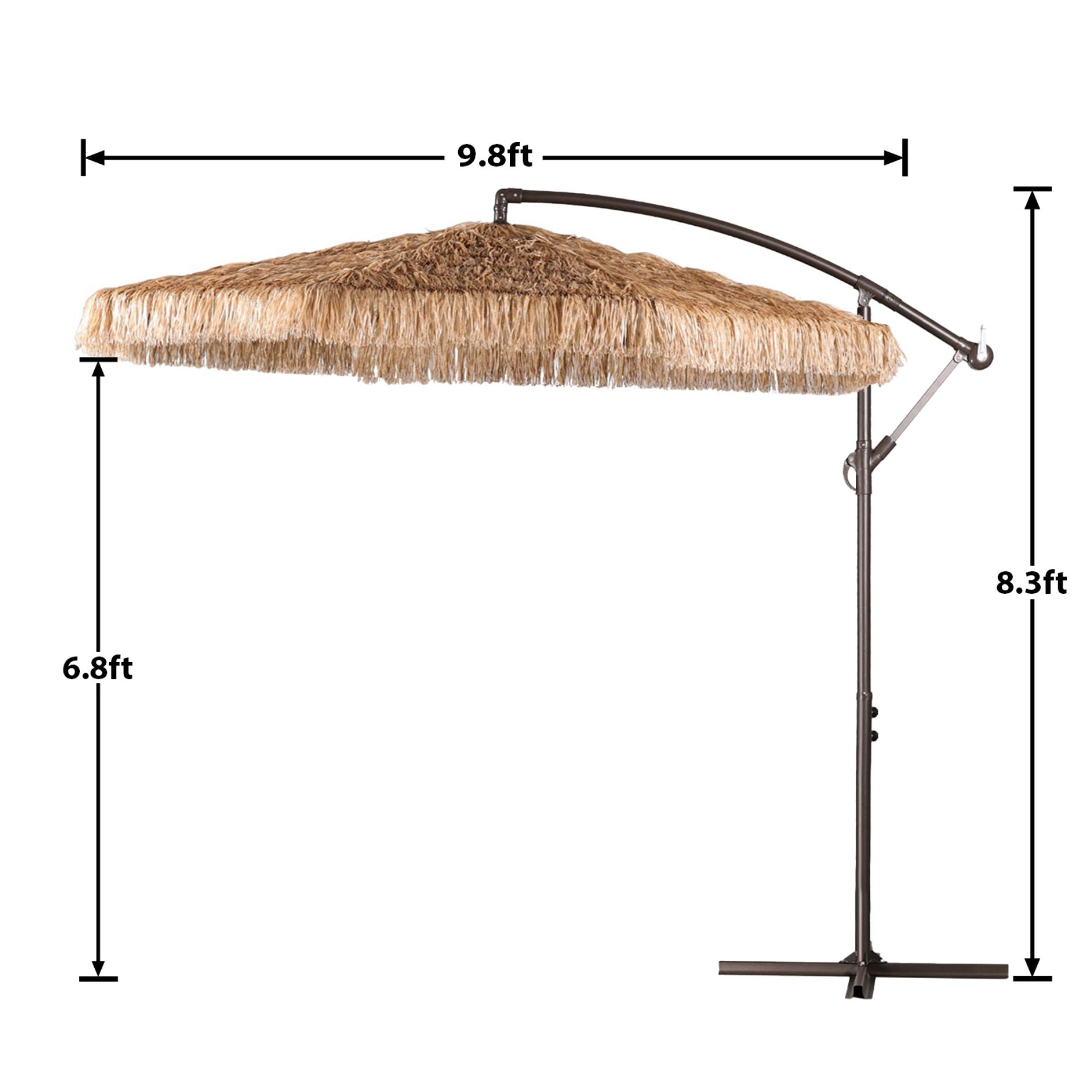 Aoodor Patio 9 ft Thatch Tiki Umbrella(No Base)
