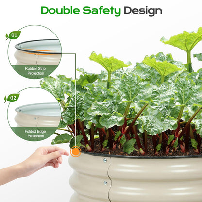16.7'' Tall Aluzinc Metal Raised Garden Bed 24'' Round - Outdoor Garden Planter Box Aoodor