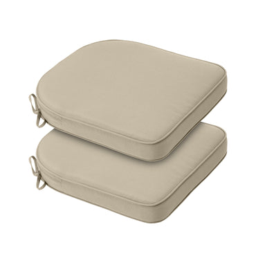 Outdoor Chair Cushion, Patio Seat Pad, Removable Cover with Hidden Zipper, Ties - Khaki