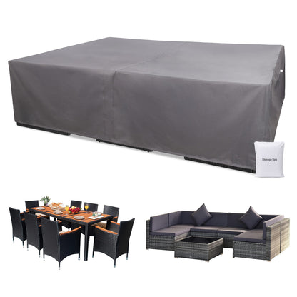 Outdoor Patio Furniture Set Cover, Gray, Rectangular