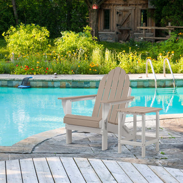 18x14.6x19 inch Outdoor Side Table, Square Adirondack Patio End Table for Patio, Pool, Porch