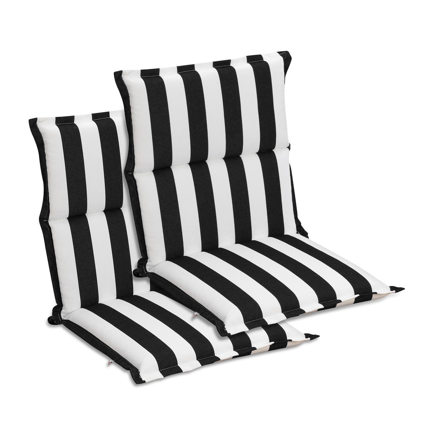 39x20x2.4 inch Outdoor Chair Cushions, Three-Section, Black Stripe