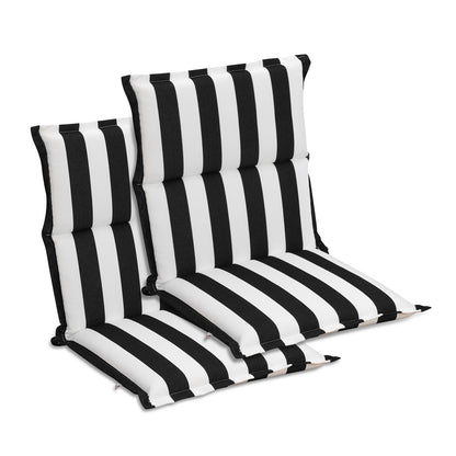 39x20x2.4 inch Outdoor Chair Cushions, Three-Section, Black Stripe