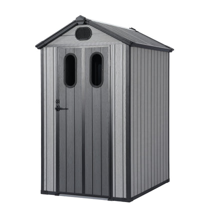 Outdoor Resin Storage Shed with Windows, Mesh Vents and Lockable Door