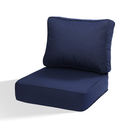 Premium Sunbrella Fabric Outdoor Patio Chair Cushions Set, Canvas Navy