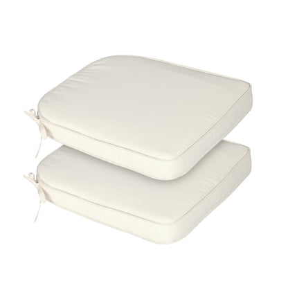 Outdoor Dining Chair Cushions Set, Patio Chair Pads with Ties, Ivory White