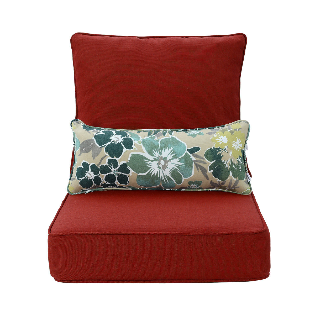 Outdoor Deep Seat Cushion Set with Lumbar Pillow, Patio Chair Back & Seat Cushions, Red