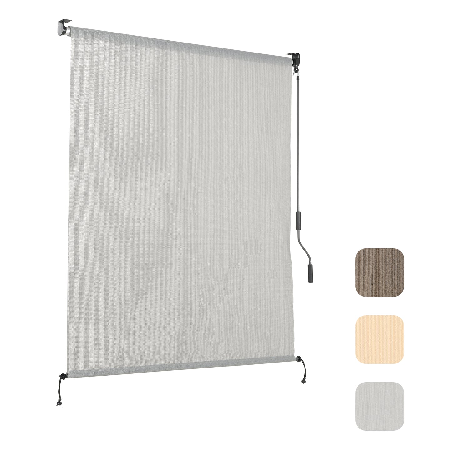 Patio Roller Shade, HDPE Fabric Outdoor Cordless Roll Up Blind with UV Protection