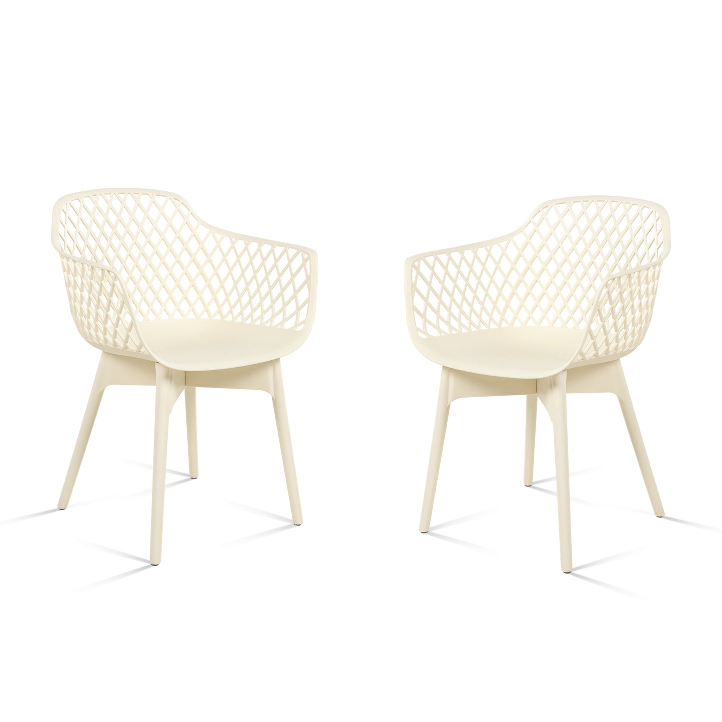 Modern Dining Chairs Set, Weather-Resistant Plastic Cafe Chairs