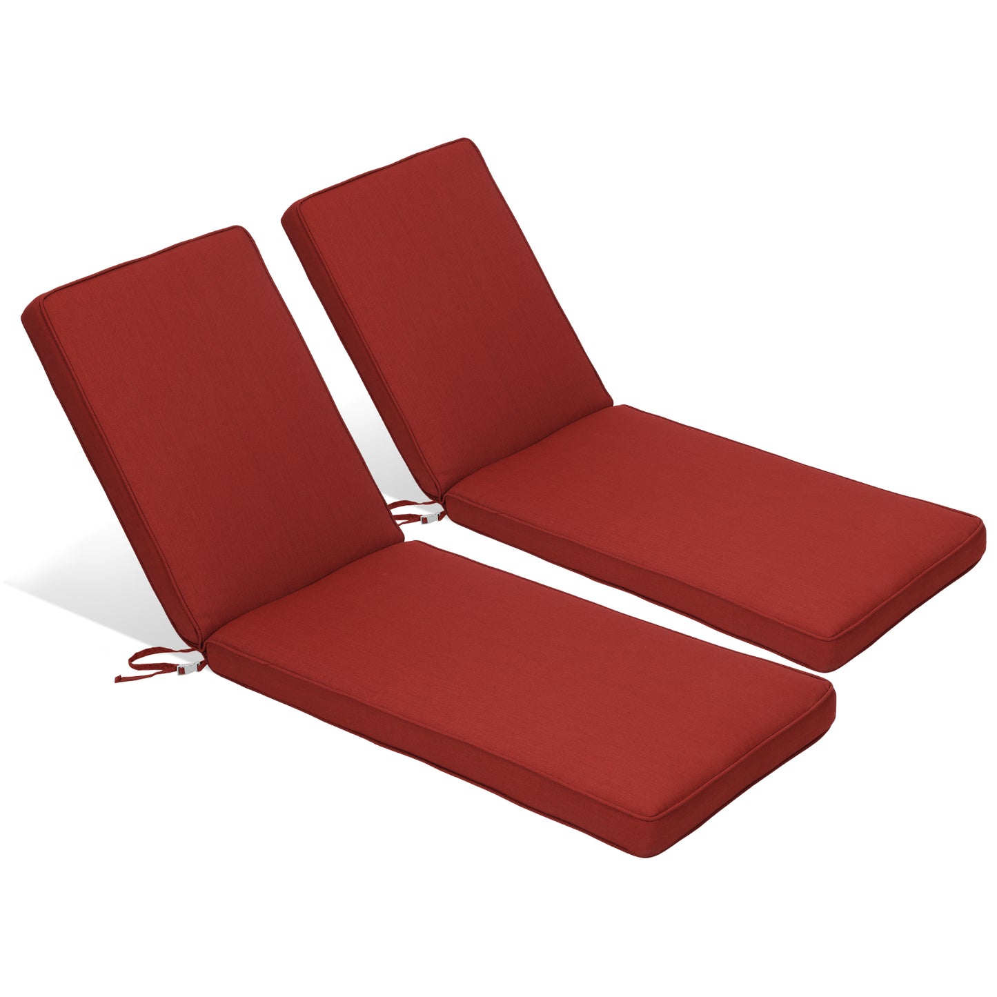 72x21x3 inch Patio Chaise Lounger Cushions Set of 2 - Wine Red