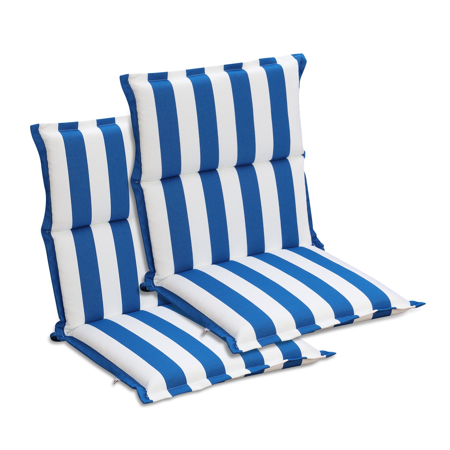 39x20x2.4 inch Outdoor Chair Cushions, Three-Section, Blue Stripe