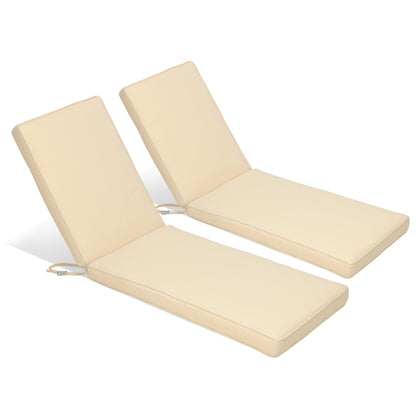 72x21x3 inch Patio Chaise Lounger Cushions Set of 2 - Beige