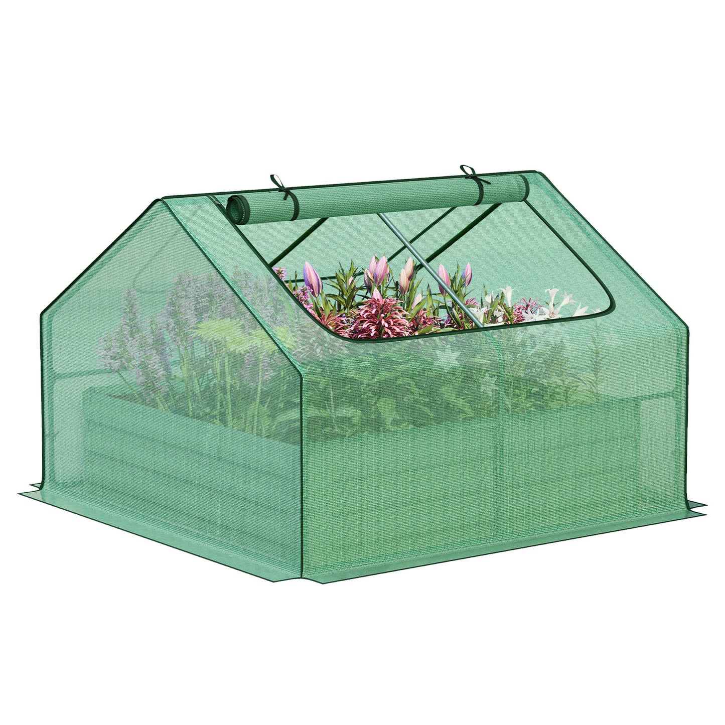 Mini Greenhouse Kit With Raised Garden Metal Beds