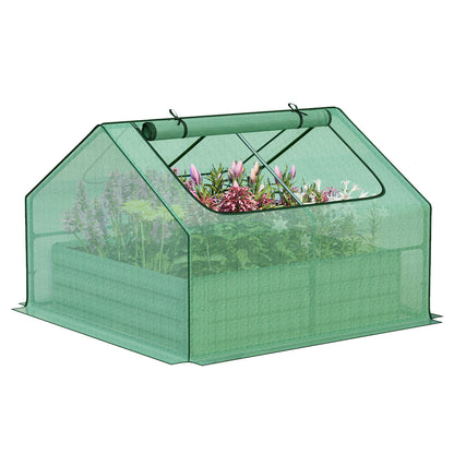 Mini Greenhouse Kit With Raised Garden Metal Beds