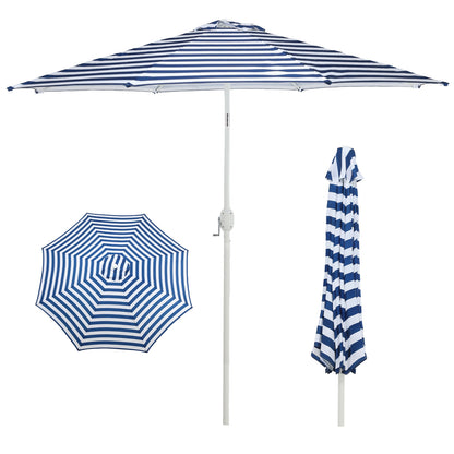 9 ft. Outdoor Patio Market Umbrella Aluminum Frame with Push Button Tilt Crank and 8 Steel Ribs