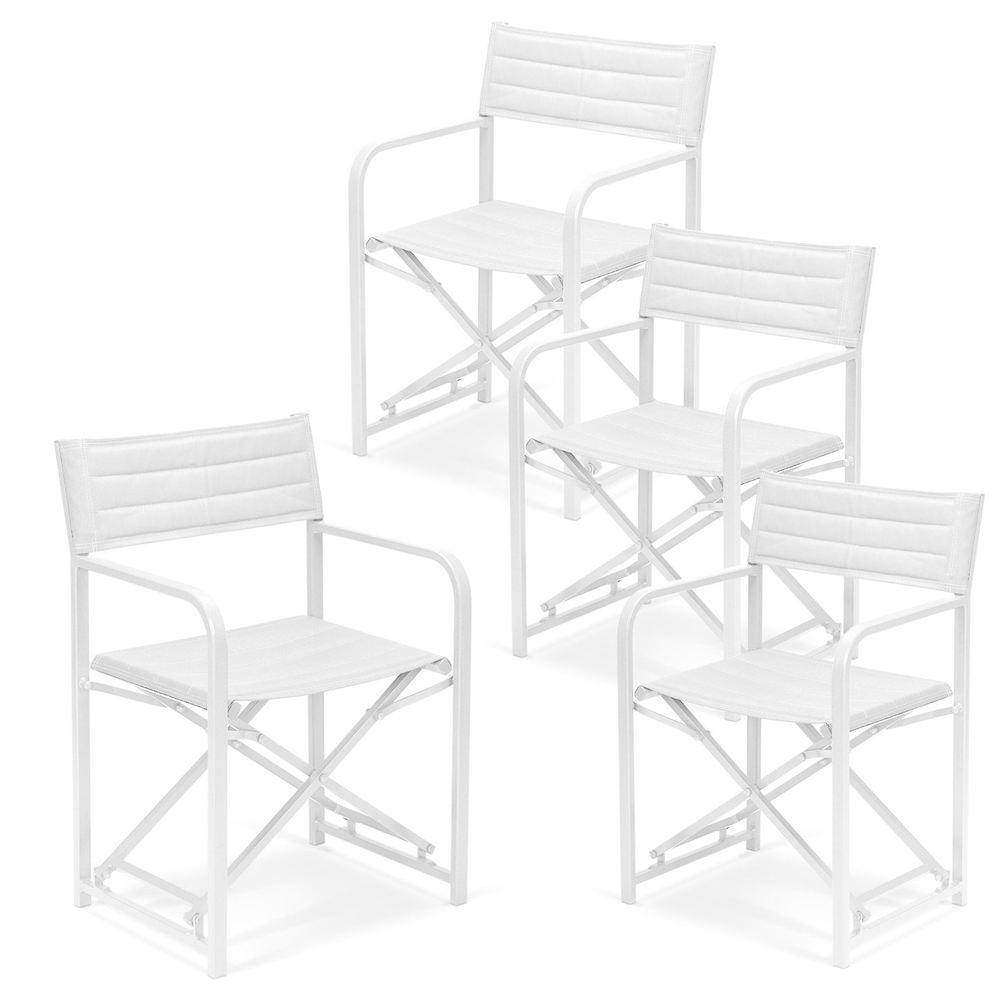 34(H) inch Outdoor Camping Chairs, Portable Patio Director's Chairs with Folding Aluminum Frame