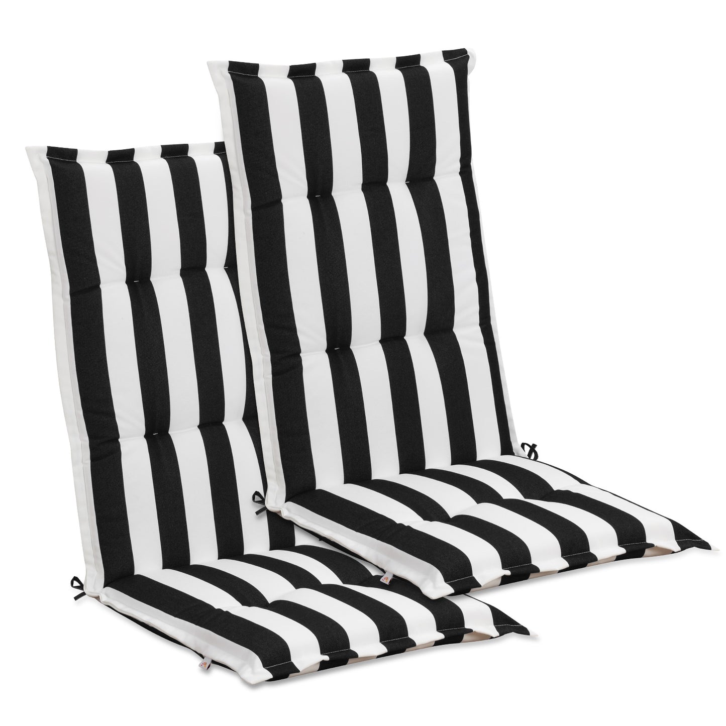47x21x2.4 inch High Back Tufted Patio Chair Cushions, Black Stripe