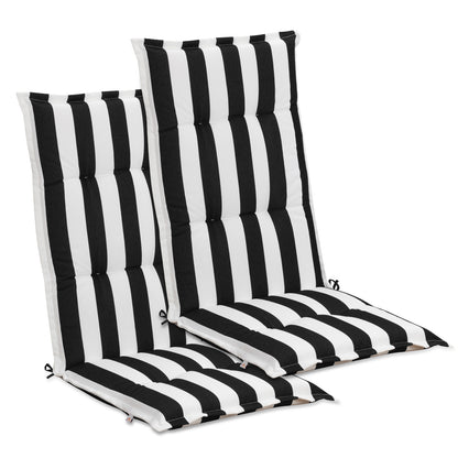 47x21x2.4 inch High Back Tufted Patio Chair Cushions, Black Stripe