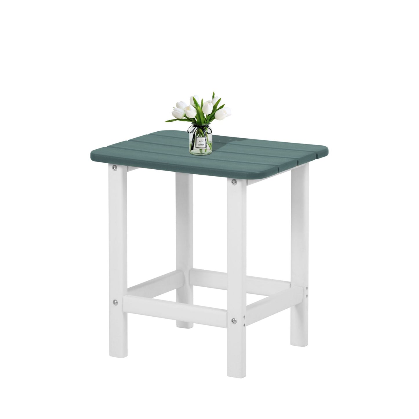 18x14.6x19 inch Outdoor Side Table, Square Adirondack Patio End Table for Patio, Pool, Porch